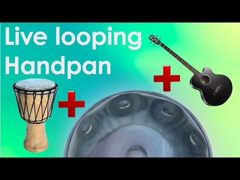 One man band - handpan percussion and bass guitar acoustic