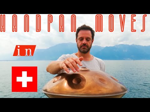 Handpan music - Improvising a tune at the water front of lake GENEVA, SWITZERLAND.