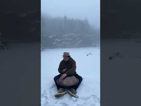 winter meditation / Namipan D Ashakiran / foggy atmosphere #healing #artist #snow #quarry #handpan