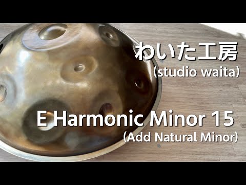 【ハンドパン販売】わいた工房(studio waita) /  E Harmonic Minor 15 (Add Natural Minor) 試奏2