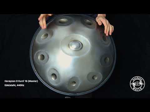 Horayzon Master Handpan | D Kurd 16 | Edelstahl | 440 Hz | (C) D/ (E F G) A Bb C D E F G A C (D E)