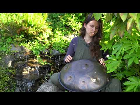 Hamsa B Mystic Handpan and the waterfall