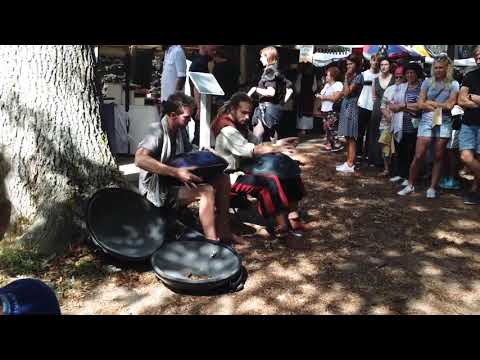 Handpan busking at Medieval Week in Gotland, Sweden