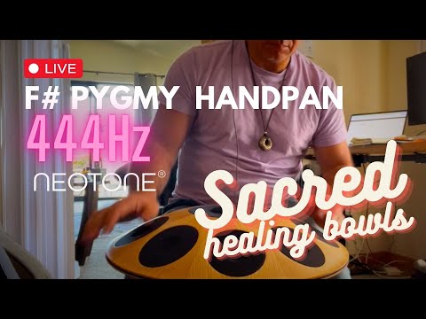 Handpan F# Pygmy Live Neotone 444Hz with Sacred Healing Bowls