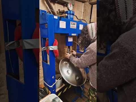 Pressing dimples on a handpan | Handpan Maker | Learning to build my own handpans