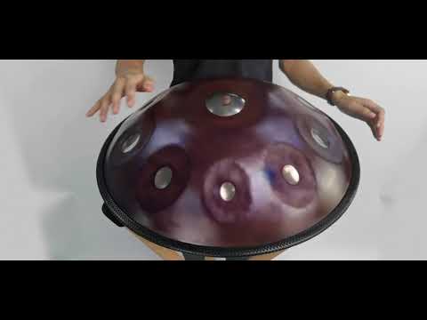 GLADFRESIT "Neutrons" Handpan Drum Instrument 10 Notes in D Minor (D3)-A3-Bb3-C4-D4-E4-F4-G4-A4-C5