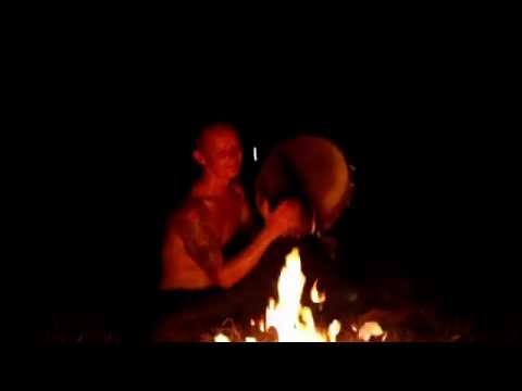 Native indian shaman drum with hair 40 cm