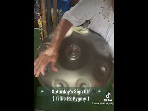 🛸 🎶 That Handpan Lady … Signing off for the night with her Tiflis F2 Pygmy 🎶 🛸