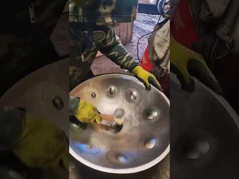 Hammering a double ding | Handpan Maker | Learning to build my own handpans