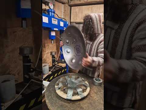 Pressing the Ding on an E Amara 20 | Handpan Maker | Learning to build my own handpans!