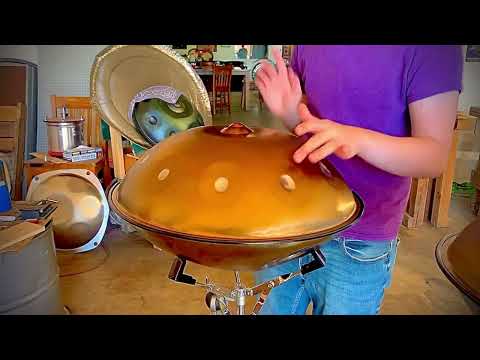 Happy customer playing his new F Major Handpan