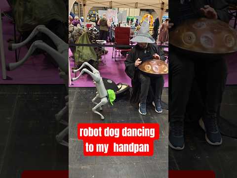 robot dog dancing to my  handpan #handpan  #robot  #ai