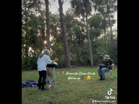 🛸🎶🪘 Riverside Drum Circle, Bonita Springs, Florida …. Handpans and drums .. a great mix!!  🪘🎶🛸