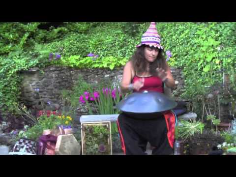 Bright Hawk plays Hang PanArt (hand pan) in garden concert