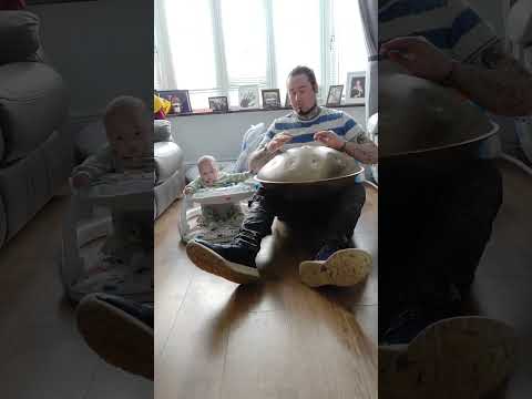 enjoying the handpan with my son #handpan #handpanman #handpanmusic #viral #music #happy