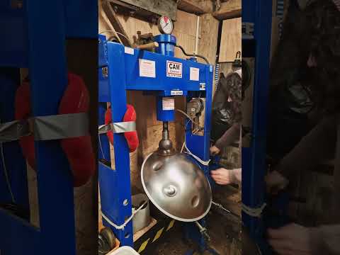 Pressing dimples on a handpan | Handpan Maker | Learning to build my own handpans