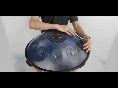 GLADFRESIT Star Brust A2 Handpan Drum 10 Note in D Minor (D3)-A3-Bb3-C4-D4-E4-F4-G4-A4-C5