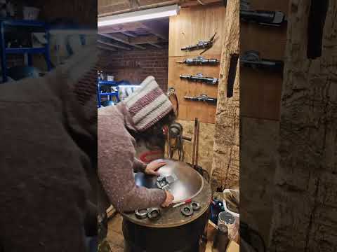 A perfect double dimple | Handpan Maker | Learning to build my own handpans