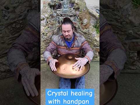 Handpan with crystals healing  heaven at Glastonbury #handpan #viral #healing #energy #handpanmusic