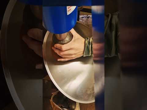 Pressing dimples on a B2 Celtic handpan | Handpan Maker | Learning to build my own handpans