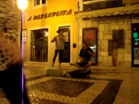 BUSKING HANG DRUM AND FLUTE ON LAGOS, PORTUGAL