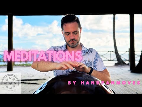 RELAXING BACKGROUND #10 | 20 min of Handpan Music | Sounds of ocean waves, rain, and birds