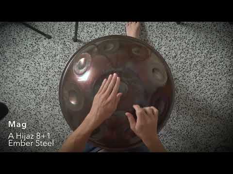 Mag Handpan | A Hijaz 8+1 | Ember Steel