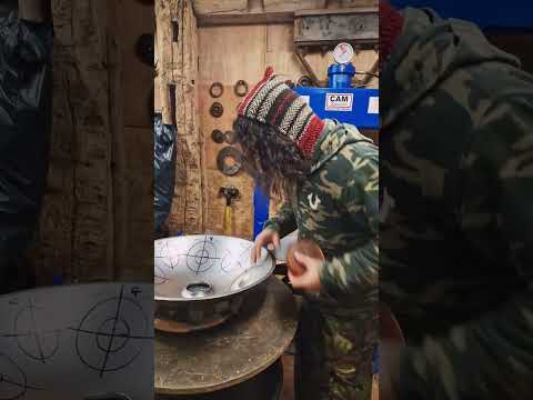 Pressing bottom notes | Handpan Maker | Learning to build my own handpans