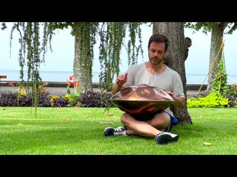 Montreux is GORGEOUS! Handpan in Switzerland Park by Lake Geneva.