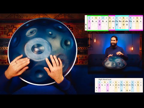 Intermediate Handpan Rhythm - 3 + Paradiddle | How to play the Handpan