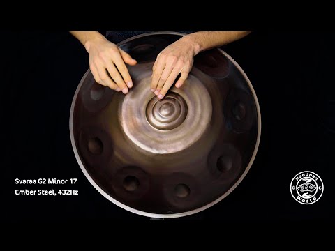 Svaraa Handpan | G2 Minor 17 | Ember Steel | 432Hz | G2/ (D Eb) G A Bb C D Eb F G (A C D Eb F G)