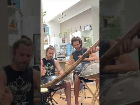 TWO HANDPAN DIDGERIDOO JAM | Music for your soul - Handpan's & Didgeridoo #shorts