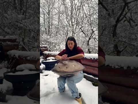 Handpan Meditation in the snow 🛸D Kurd 15 by @handsteelpan - Italian Alps