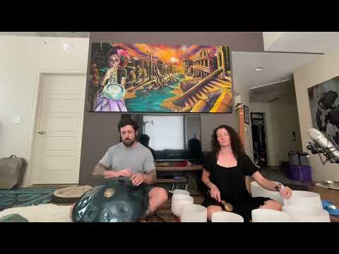 E major handpan and Crystal bowls