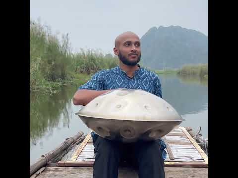 Handpan journey on a boat in the mountains of Ninh Binh, Vietnam| Elaia Handpans E Amara 21