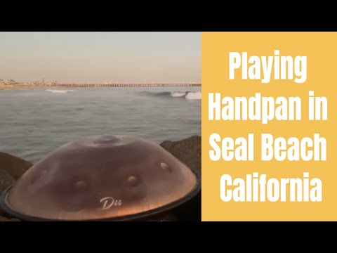 Playing Handpan in Seal Beach, California