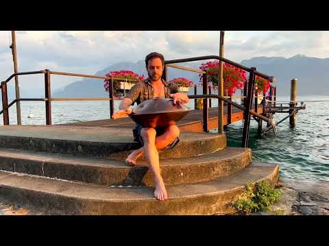 Vibing with my handpan at lake GENEVA (Switzerland)