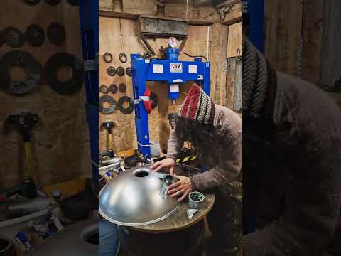 Pressing dimples on a handpan | Handpan Maker | Learning to build my own handpans