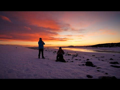 "NORTHERN LIGHTS" | music meditation from winter Iceland | flute & handpan 4k