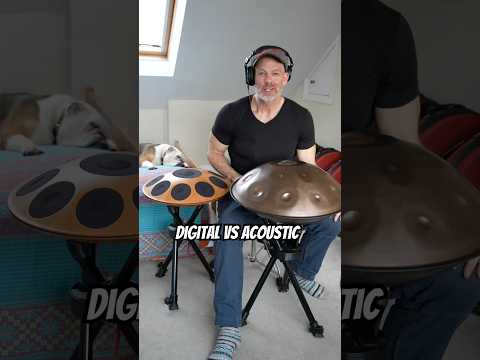 Testing out the @neotone.digitalhandpan with a top level acoustic handpan #neotone #handpanmusic