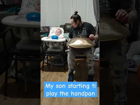 My son starting to play the handpan #handpan #drums #handpanshop