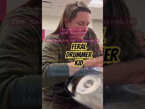 Feral Drummer Kid. #littledrummerboy #handpan #cello (ticket link in comments)
