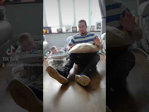 Playing handpan to baby #music #viralvideo #relax #sound #reels #viral #relaxing #meditation #handp