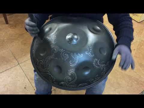 Decorated handpan - E Celtic Minor