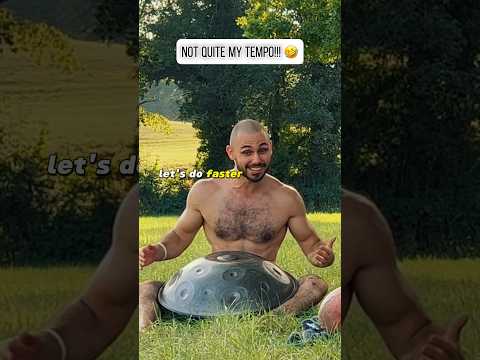 Can he play FASTER? 🤣 #handpan #music #jam #funny #didgeridoo