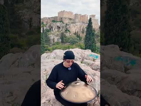 Working on sound check for the next Greece session 🌟 #handpan #handpanmusic #shorts