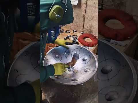 Hammering a double ding | Handpan Maker | Learning to build my own handpans