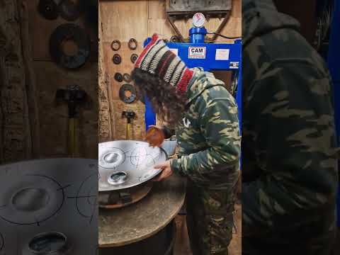 Pressing bottom notes | Handpan Maker | Learning to build my own handpans