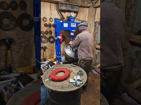 Pressing dimples on a handpan | Handpan Maker | Learning to build my own handpans