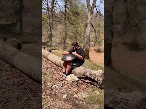 F# Romanian Hijaz| playing handpan with the birds sounds 😍| #handpan #hangdrum #yoga #music